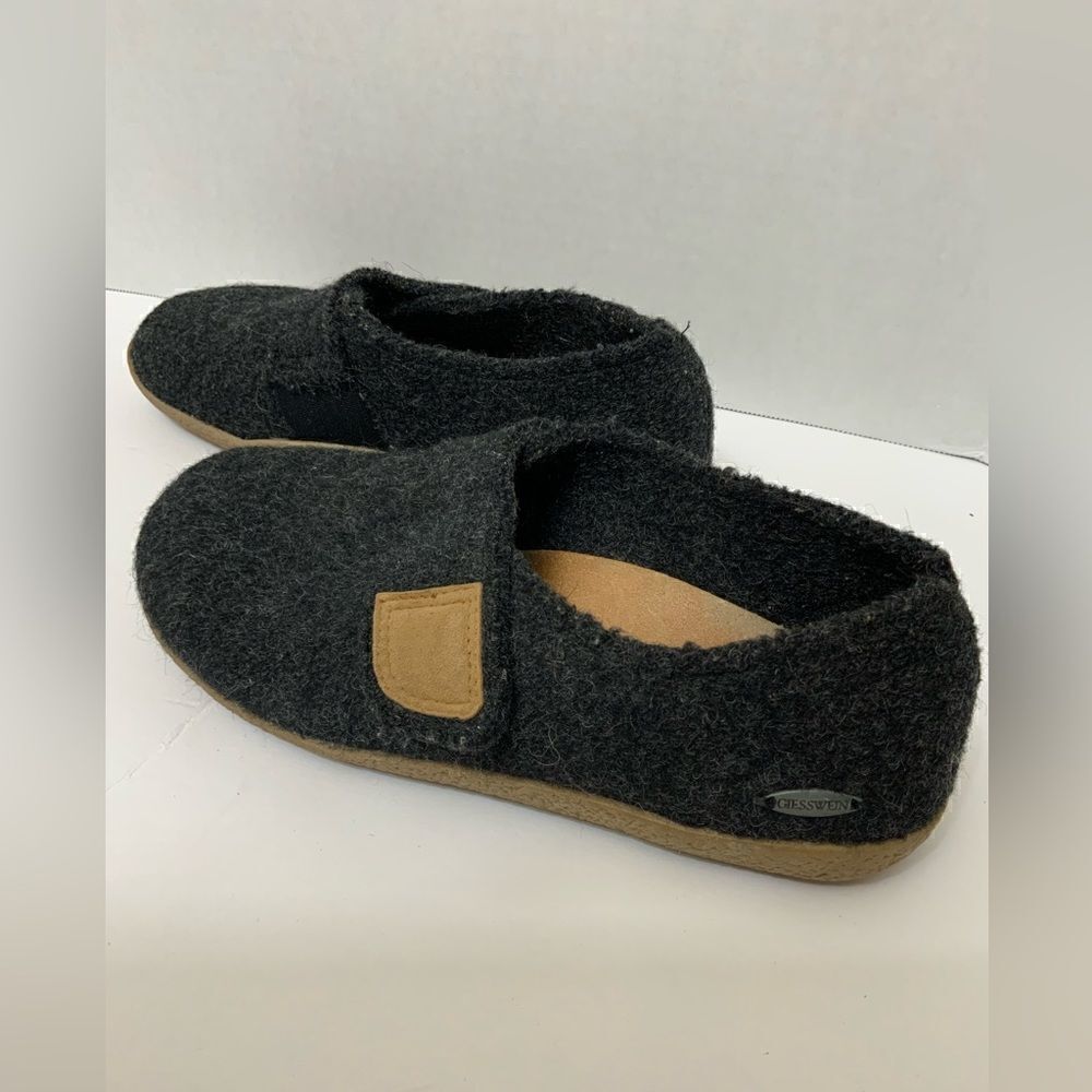 Geisswein Gray Camden Wool Slippers, Size 39